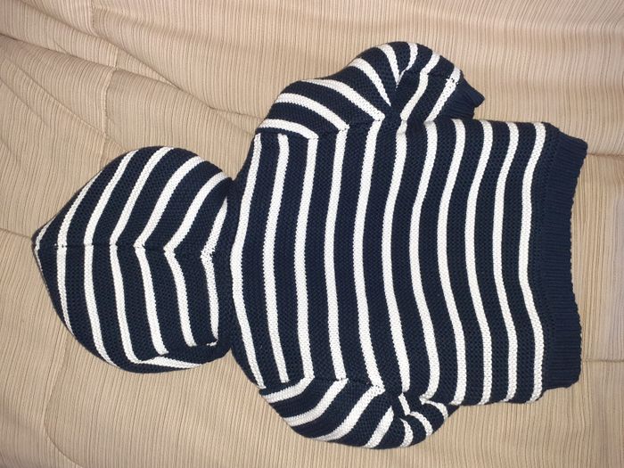 Gilet rayé bleu marine 6 mois - photo numéro 4