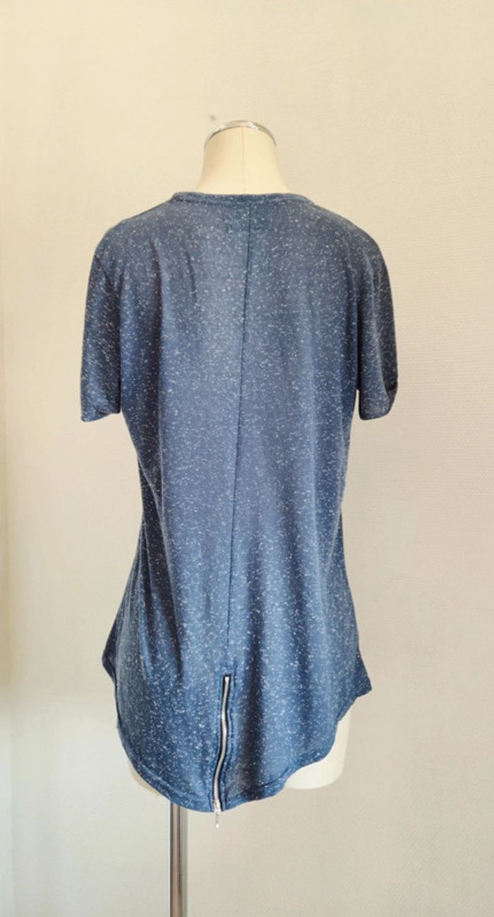 T-shirt bleu moucheté- m - celebry tees - photo numéro 4