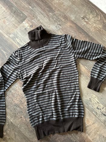 Pull rayé col rayé 50% laine mérinos