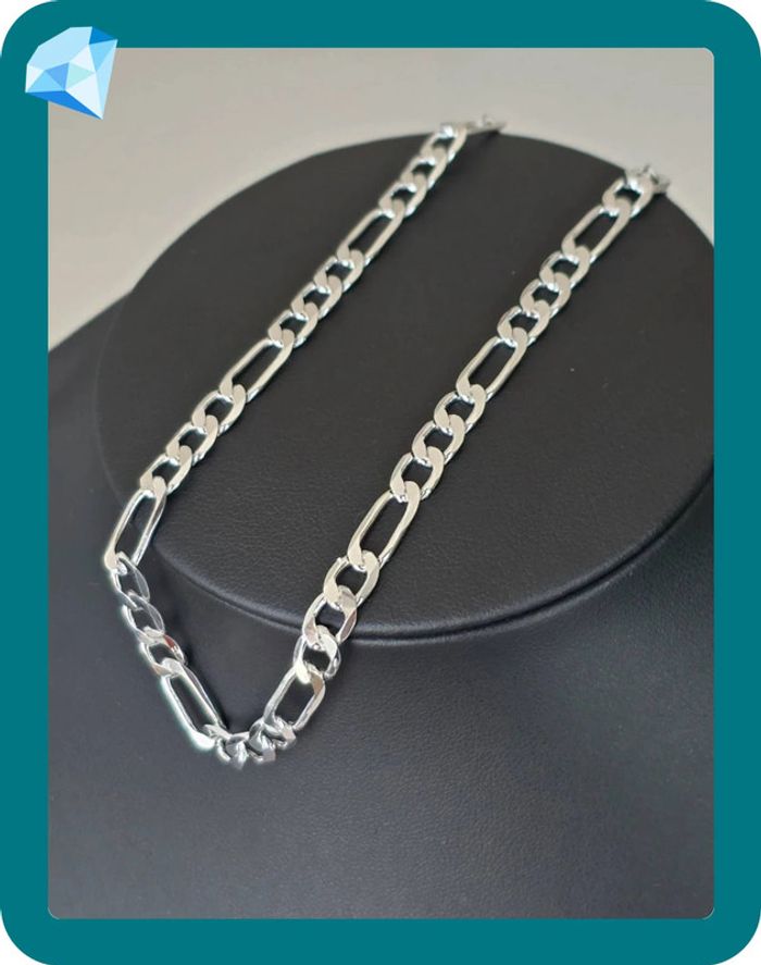 Collier maille figaro 6mm 45cm - photo numéro 5