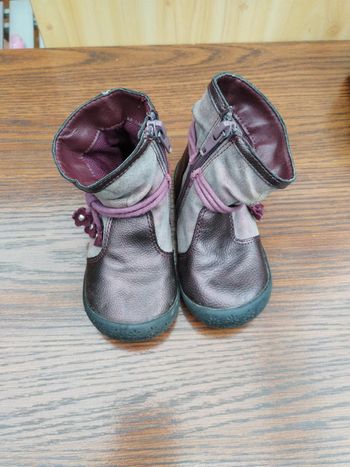 Bottines fille pointure 22 Boîte à Malices prune brillant