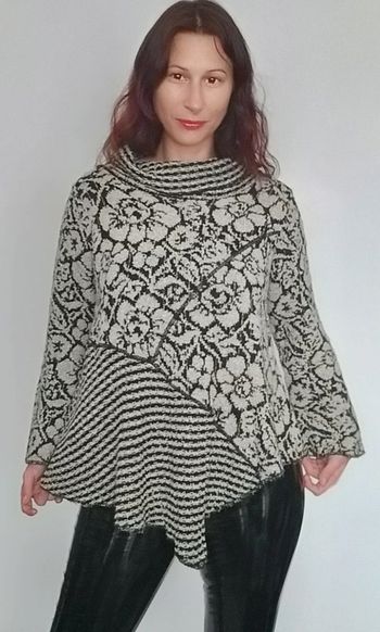 Pull chic rétro asymétrique TU