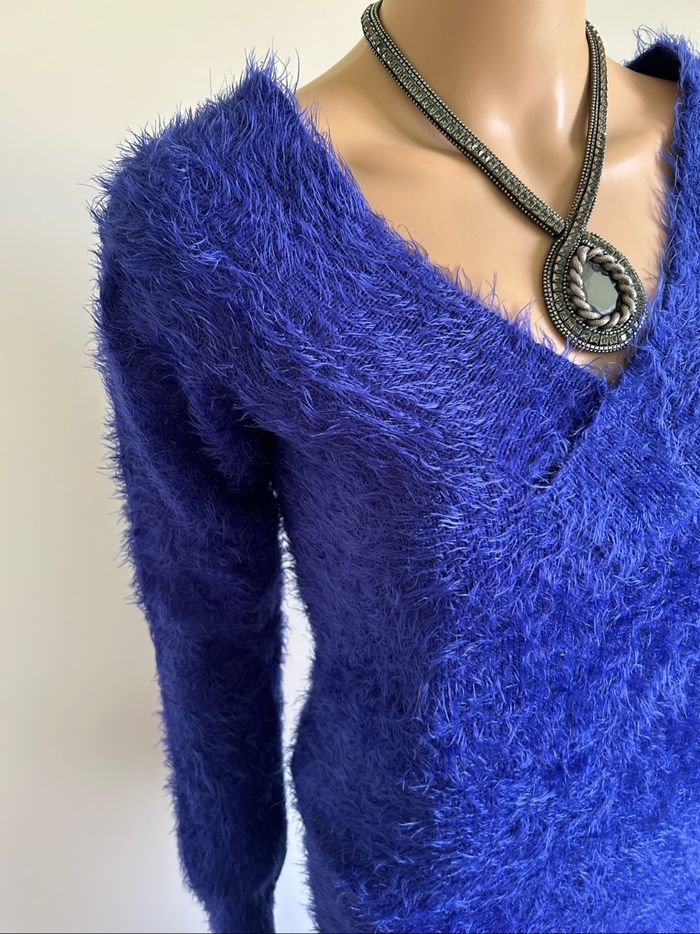 Pull bleu tout doux à manches longues Morgan taille M comme neuf - photo numéro 4