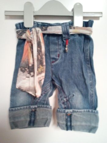 Pantacourt En Jean Bébé Fille Taille 12 Mois Clayeux