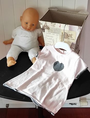 Robe bébé fille 12 mois – coton lainage, excellent état