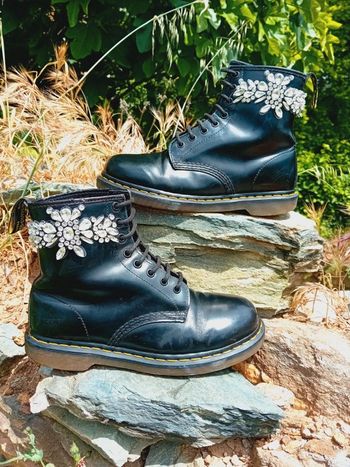 Dr. Martens noir custom bling-bling 40