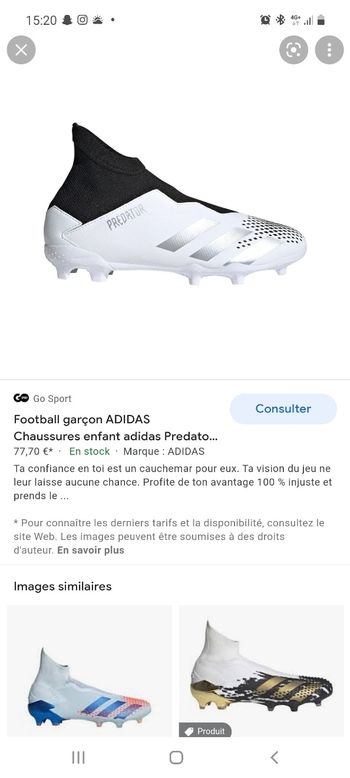 Crampons adidas predator 28.5 enfant