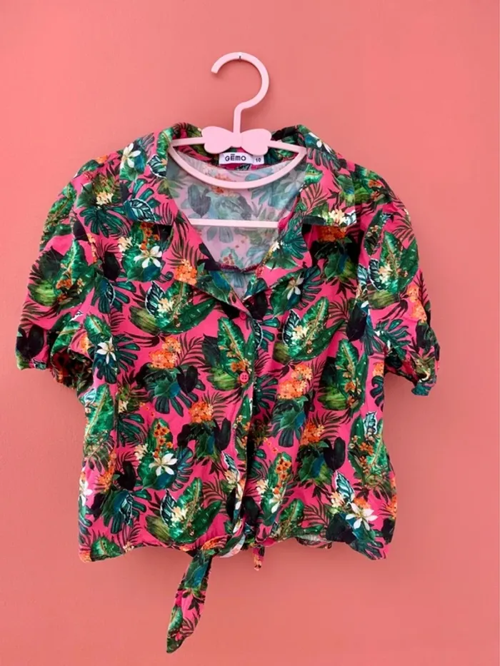 Lot 2 chemises tropicales fille – GÉMO – 10 ans 🌿🌺 - photo numéro 5