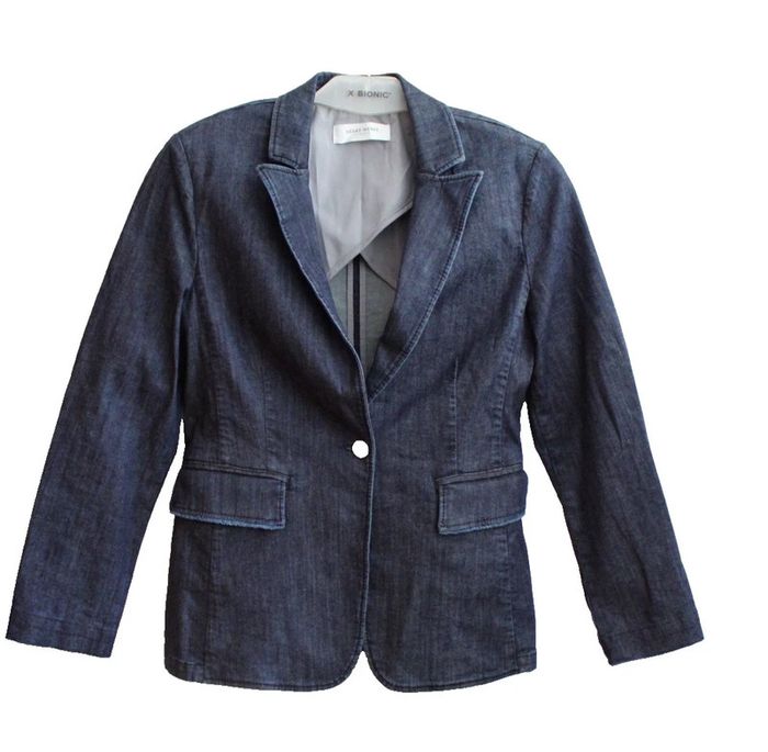 veste blazer en jeans non doublée coupe légèrement cintrée marque gerry weber