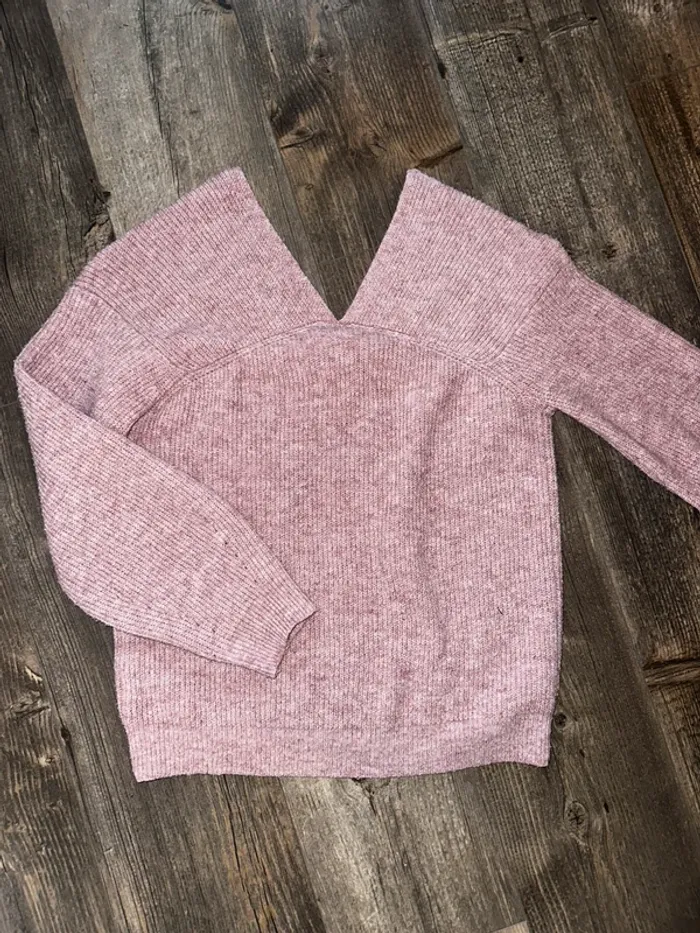Pull col V rose - photo numéro 4