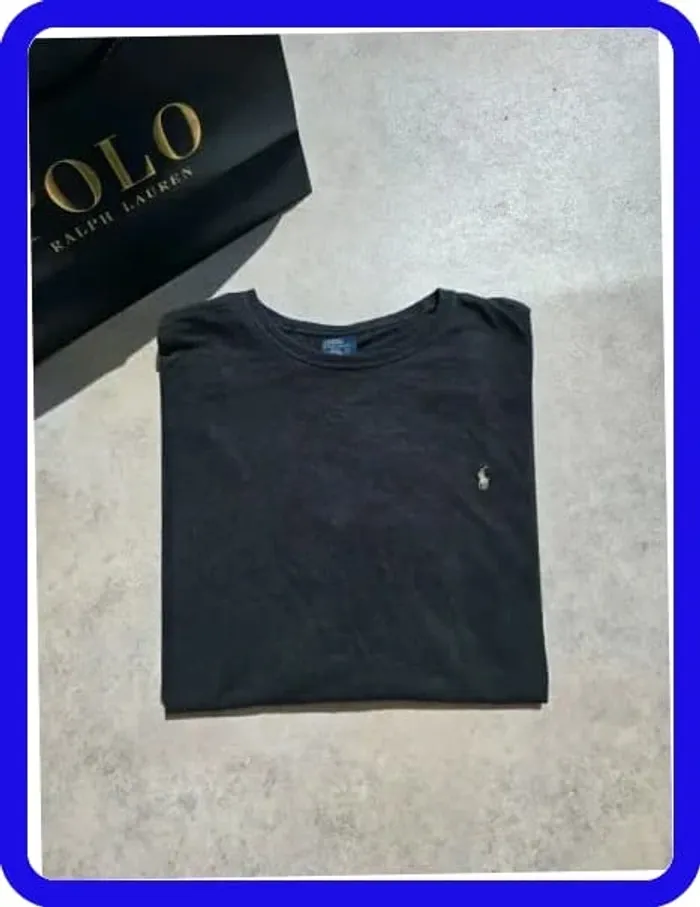 T-shirt Ralph Lauren XXL coupe col rond noir Homme Men tee055