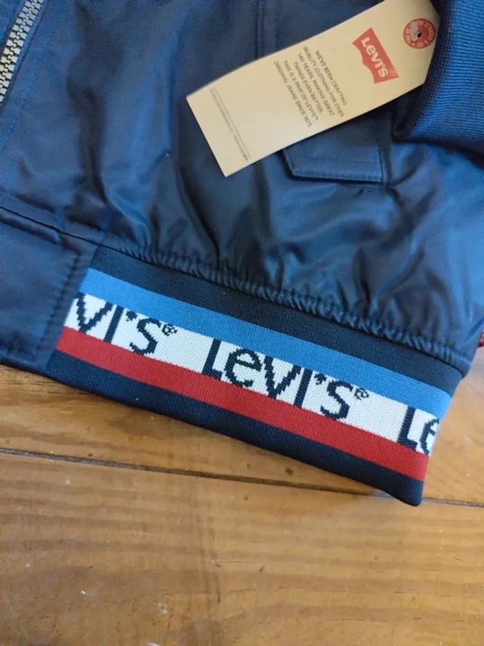 Veste bombers matelassée Levi's 12/13 ans 158 cm bleu marine - photo numéro 4