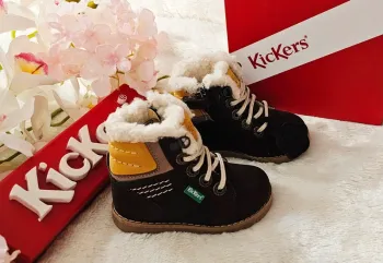 Bottes Bottines Cuir Zip Fourrées 1er pas 👣 Kickers T19