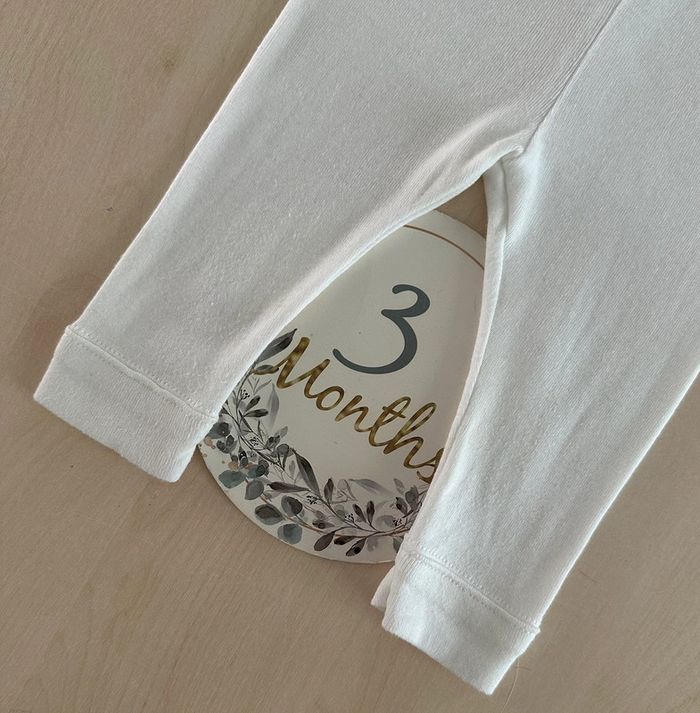 Leggings blanc petit bateau 3 mois 60 cm - photo numéro 3