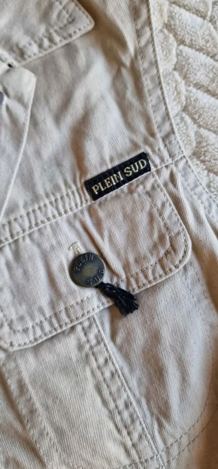 Veste en cotn sans manche Plein Sud esprit militaire beige taille 36 - photo numéro 4