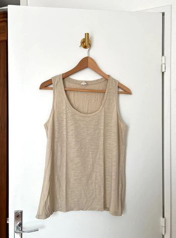 Débardeur côtelé à encolure dégagée River Island beige neuf 38 M