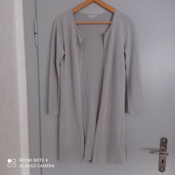 Long gilet gris t36/38