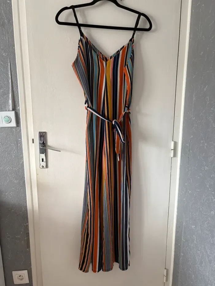 Combinaison rayé multicolore