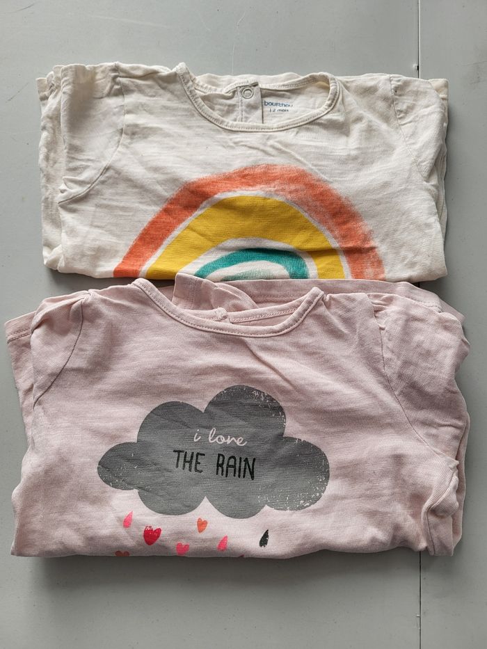 Lot de 2 tee shirt bout chou 12 mois
