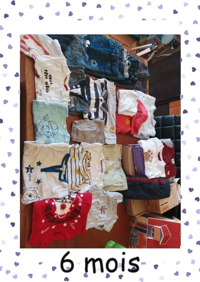 Lot 6 mois garçon demi saison et hiver 24 pièces