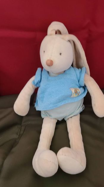 Peluche lapin MOULIN ROTY Un dimanche au bord de l'eau 32 cm