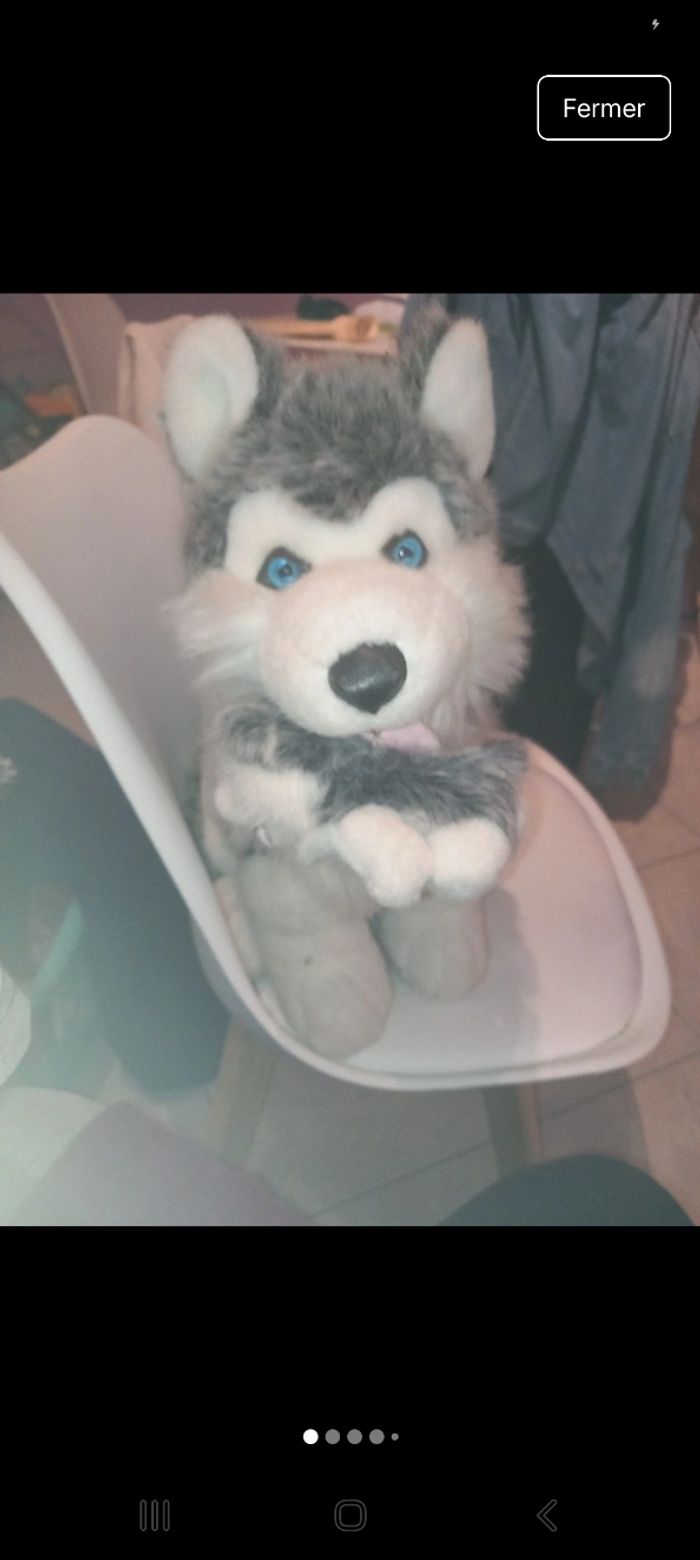 Peluche husky avec son bebe - photo numéro 6