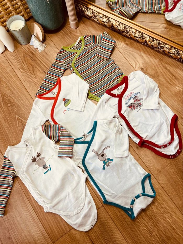 Taille 3 mois lot de 5 bodies manches longues garçon Orchestra 💙 - photo numéro 4