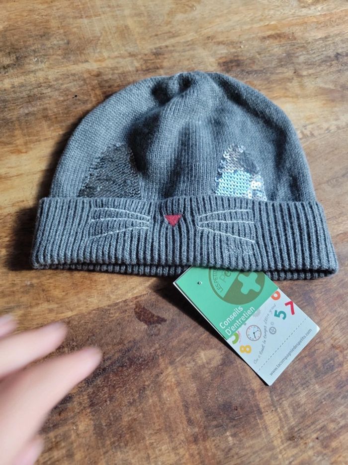 Bonnet enfant avec lapin gris 54 cm - photo numéro 2