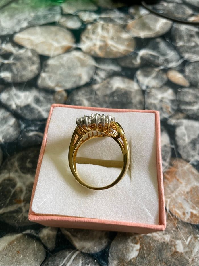 Bague plaqué or marquise avec oxydes blancs - photo numéro 2