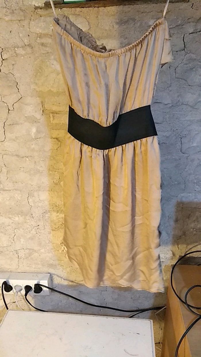 Robe bustier or et noir nafnaf - photo numéro 2