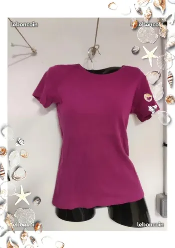 Tee shirt violet domyos taille Xs 34