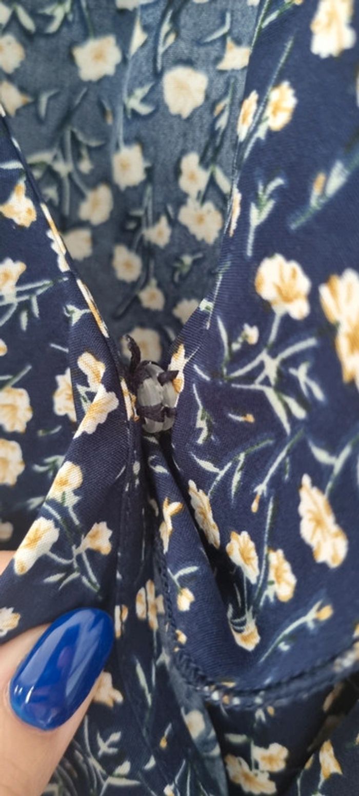 Petit robe fleurie bleu marine - photo numéro 2