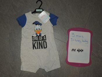 combinaison donald disney baby taille 9 mois neuf