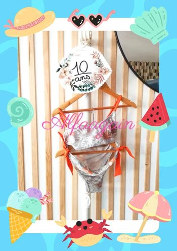Maillot de bain gris 10ans
