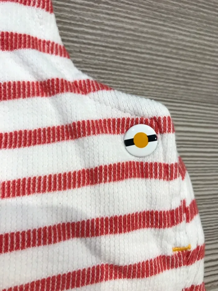 Salopette marinière rouge teeshirt blanc 12 mois Terre de Marins 🍋 - photo numéro 4