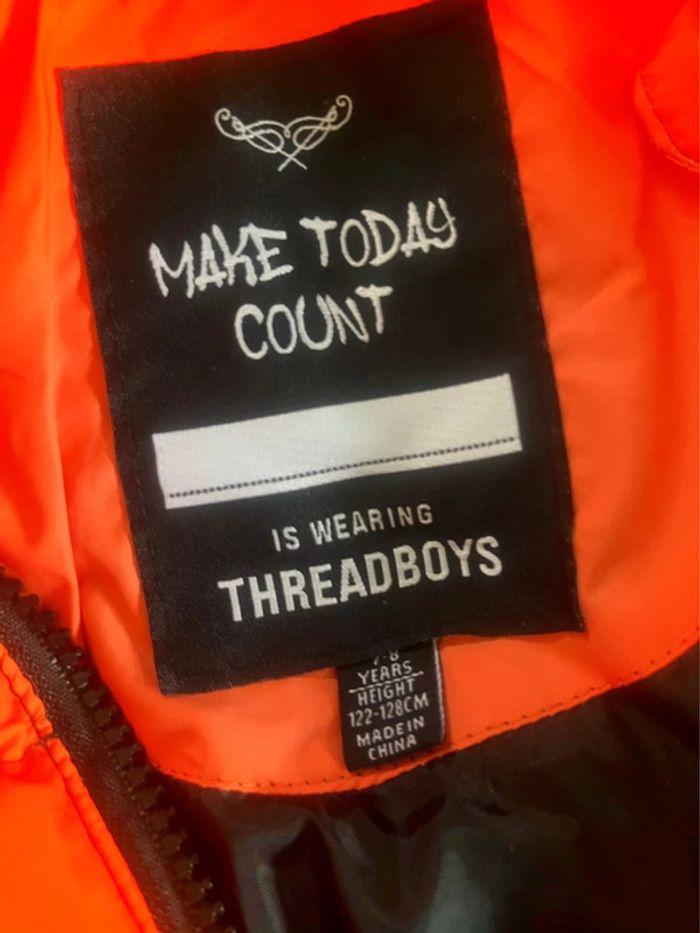 Manteau doudoune légère taille 7 / 8 ans neuf Threadboys - photo numéro 4
