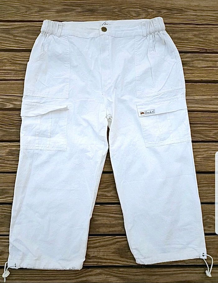 bermuda pantalon 3/4 Blanc du Nil - photo numéro 4