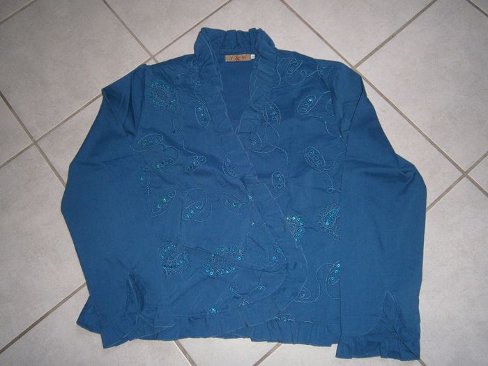 Chemisier ML bleu canard Taille 42 - photo numéro 1