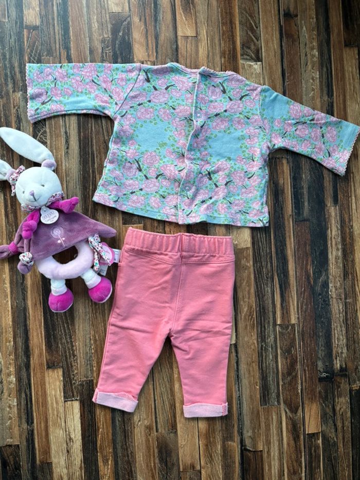 Ensemble t-shirt + legging 3 mois fille - photo numéro 3