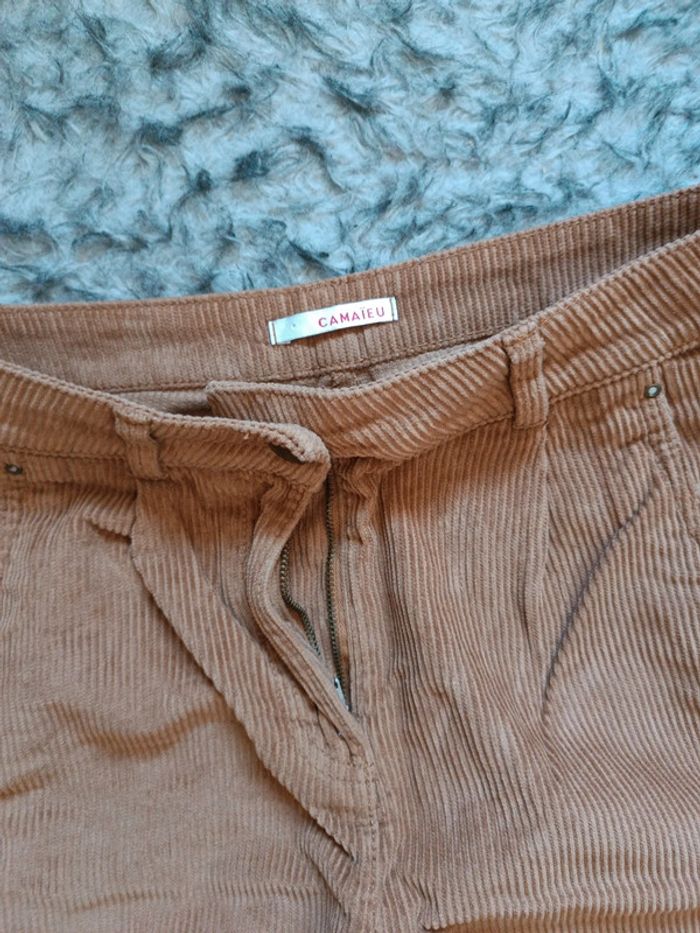 Magnifique pantalon velours camaïeu femme taille 38 - photo numéro 3