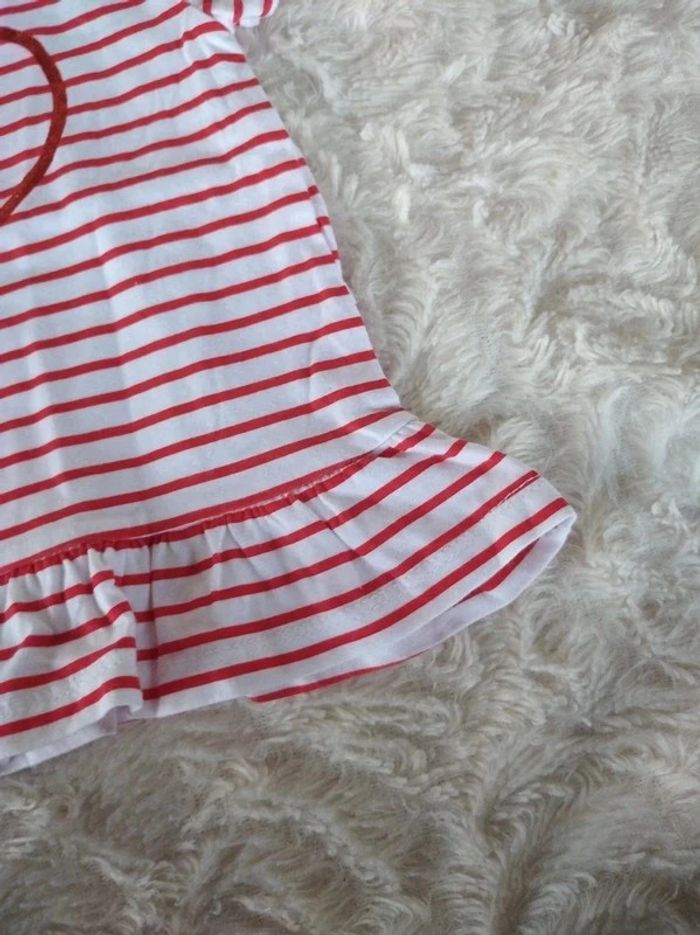 Tunique chemise manches courtes / Robe courte Fille 6 mois cœur Baby club 100% coton - photo numéro 7