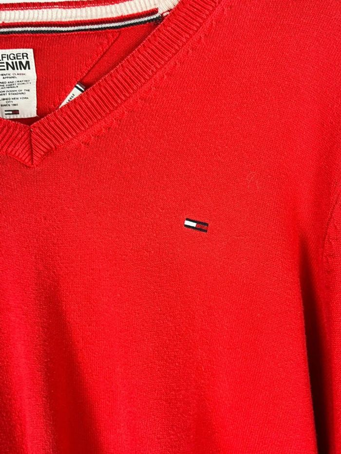 Pull rouge Tommy Hilfiger homme col V taille XXL - photo numéro 3