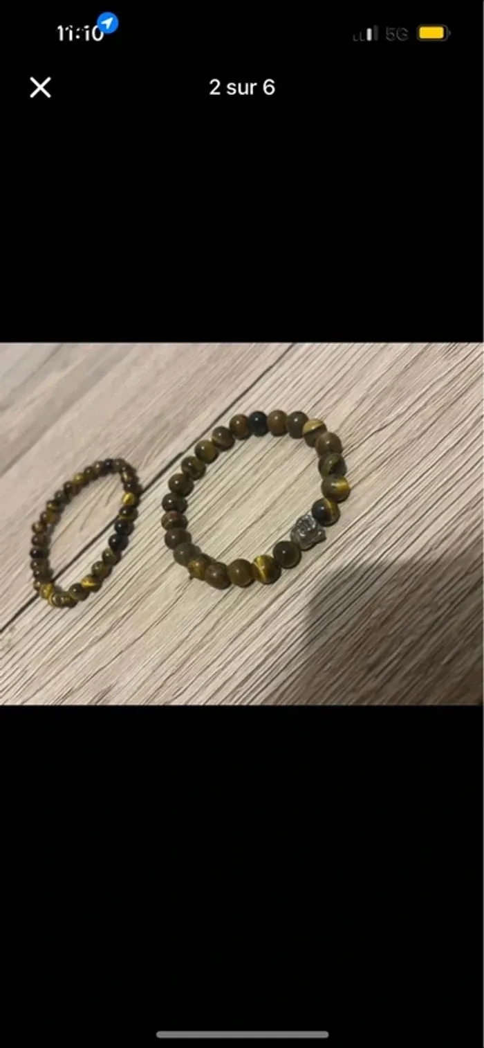 Bracelet oeil de tigre élastique - photo numéro 2