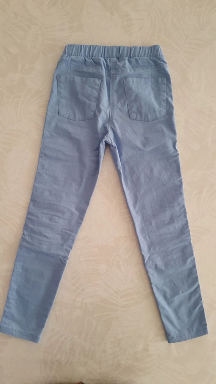 Pantalon jegging bleu, porté 1 seule fois, taille 9-10 ans - photo numéro 5
