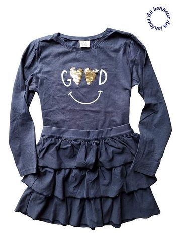 8 ans ensemble teeshirt tape a l oeil et jupe Okaïdi