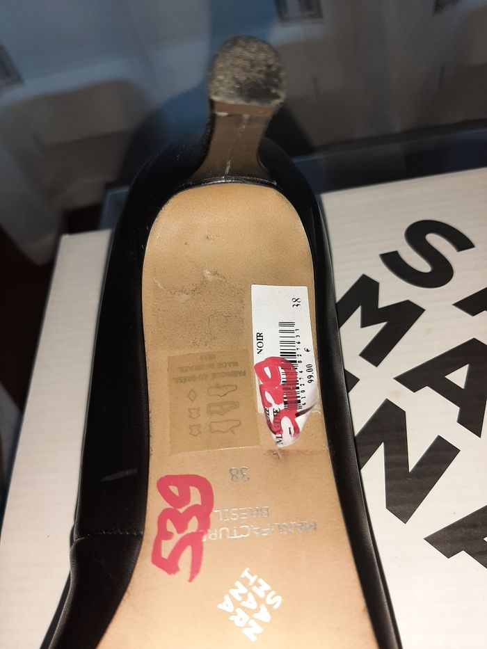 Escarpin Maidie noir en cuir taille 38 - photo numéro 9