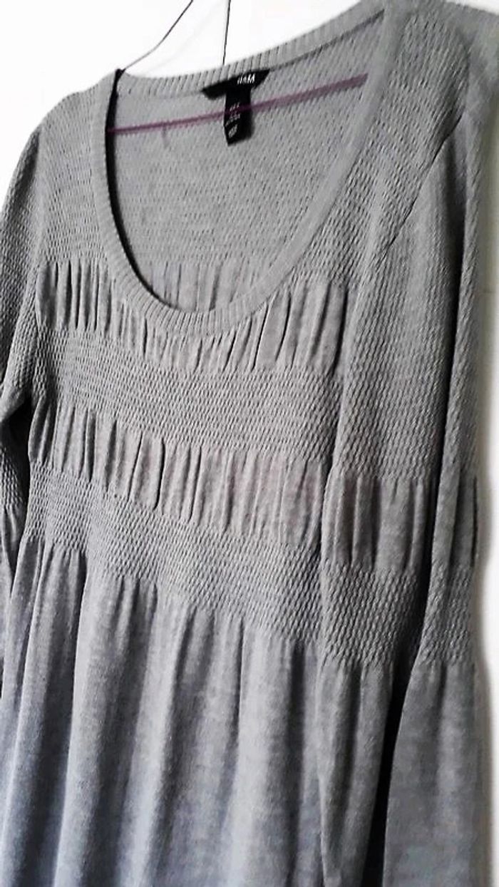 robe H & M demi-saison manches longues T38- gris clair - photo numéro 3
