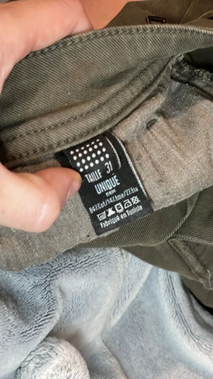 Jean unique droit slim homme kaki - photo numéro 5