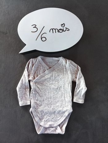 Body croisé manches longues Fille 3/6 mois Fleurs C&A