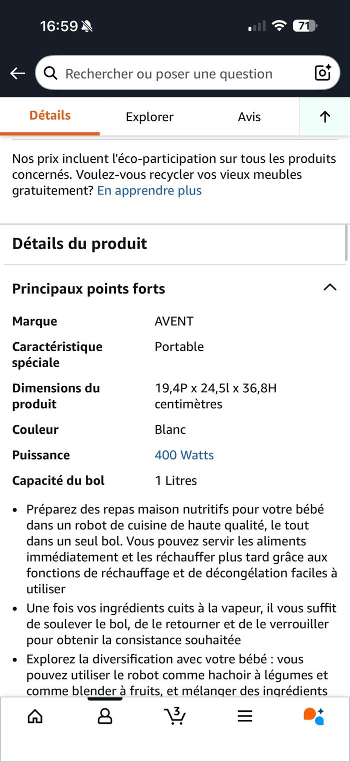 robot cuiseur vapeur mixeur 4 en 1 pour bébé de la marque Philips Avent. - photo numéro 9